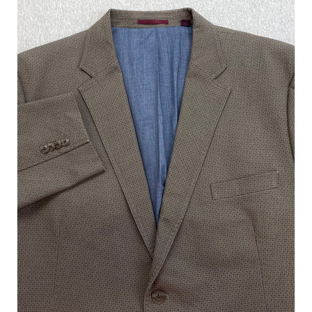 Johnston & Murphy Blazer Men XL Micro Diamond Pattern Cotton Blend Stretch Lined